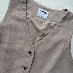 Old Navy Linen Blend Vest Size XL